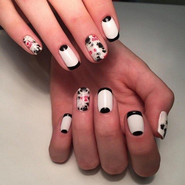 Черно-белый маникюр 2026: модные идеи на фото