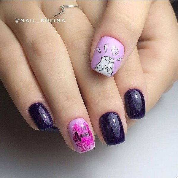 Модные ногти с надписями2026: топовые идеи