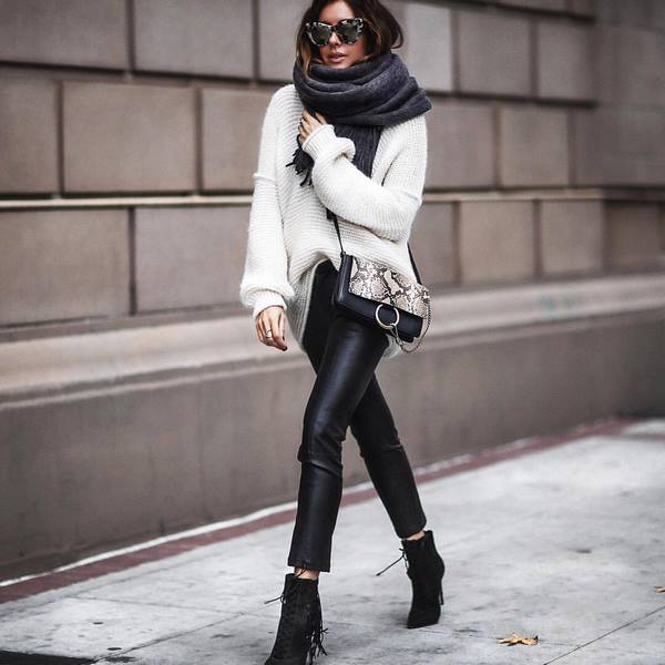 Лучшие образы с кожаными брюками 2026 – стильные фасоны