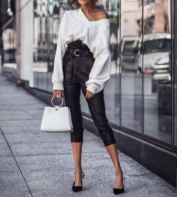 Лучшие образы с кожаными брюками 2026 – стильные фасоны