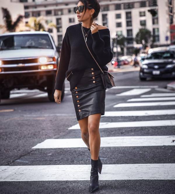 Кожаные юбки 2026 – чудесные образы и последние тренды юбок из кожи