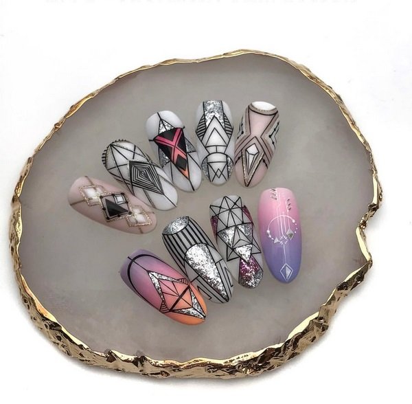 Новые идеи маникюра геометрия 2026 – топ-10 новинок нейл-дизайна