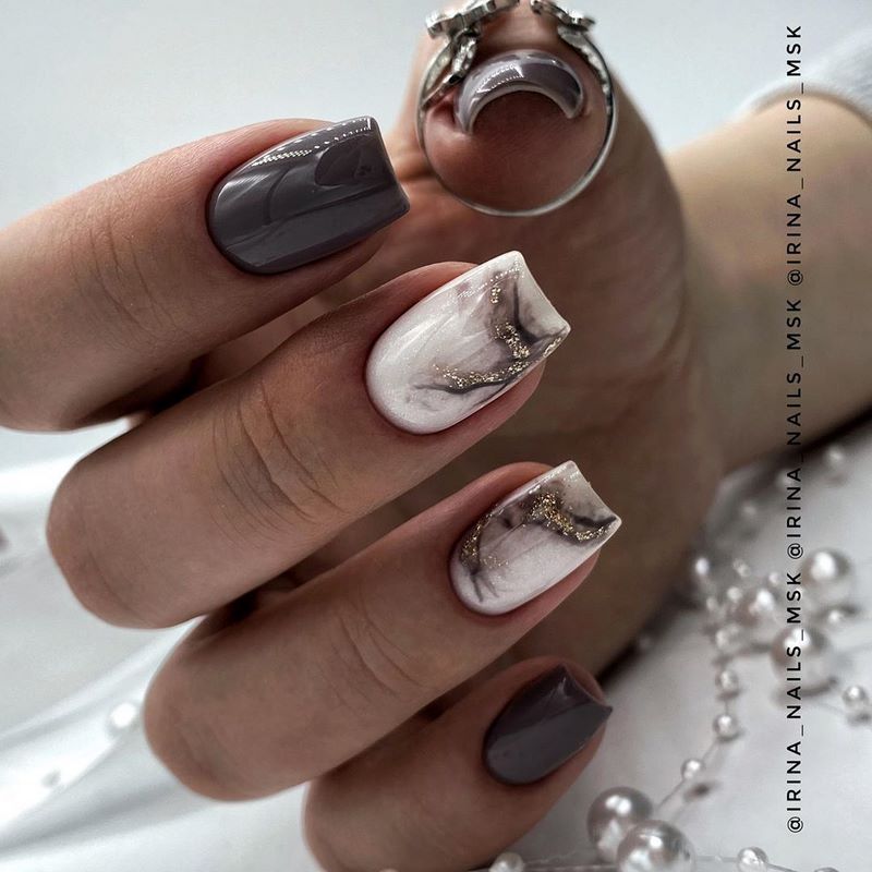 Креативные идеи мраморного маникюра 2026: свежие новинки дизайна