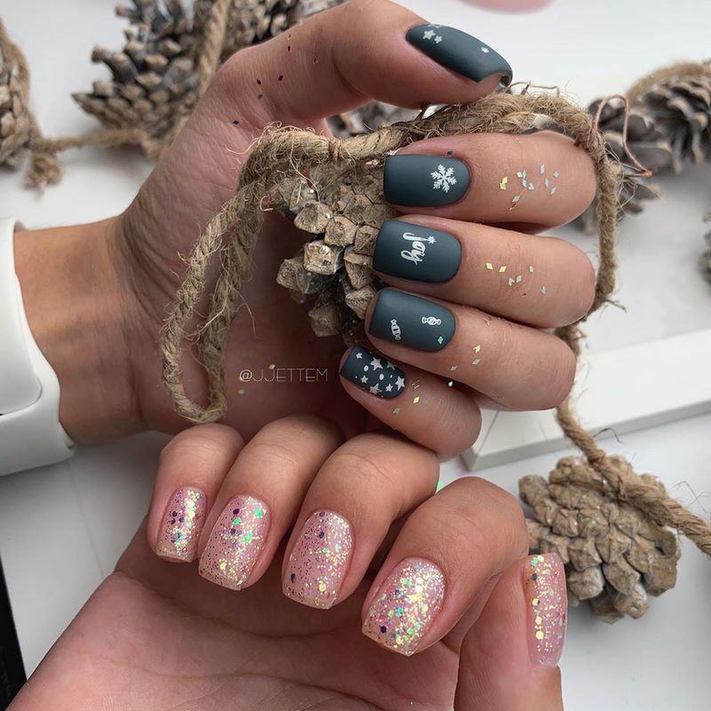 Блистательный новогодний маникюр 2027: фото-примеры