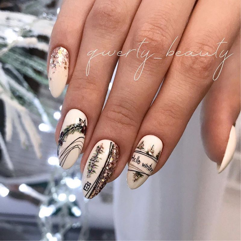 Блистательный новогодний маникюр 2027: фото-примеры