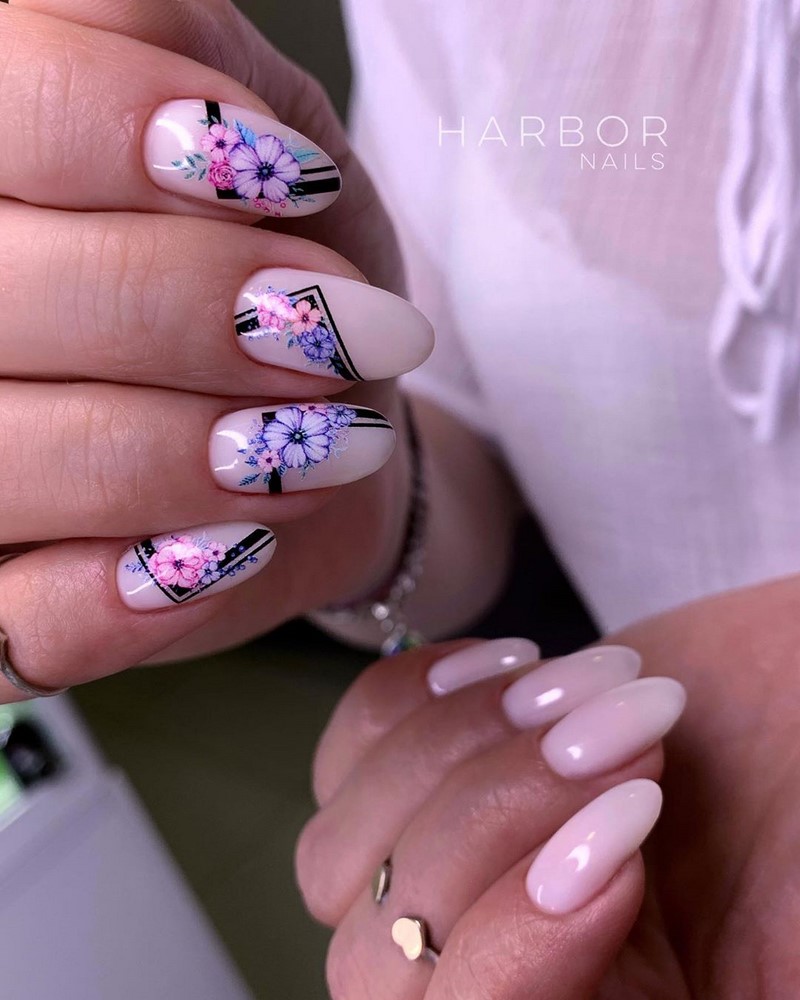 Цветочный маникюр 2026: фото, идеи маникюра с цветами