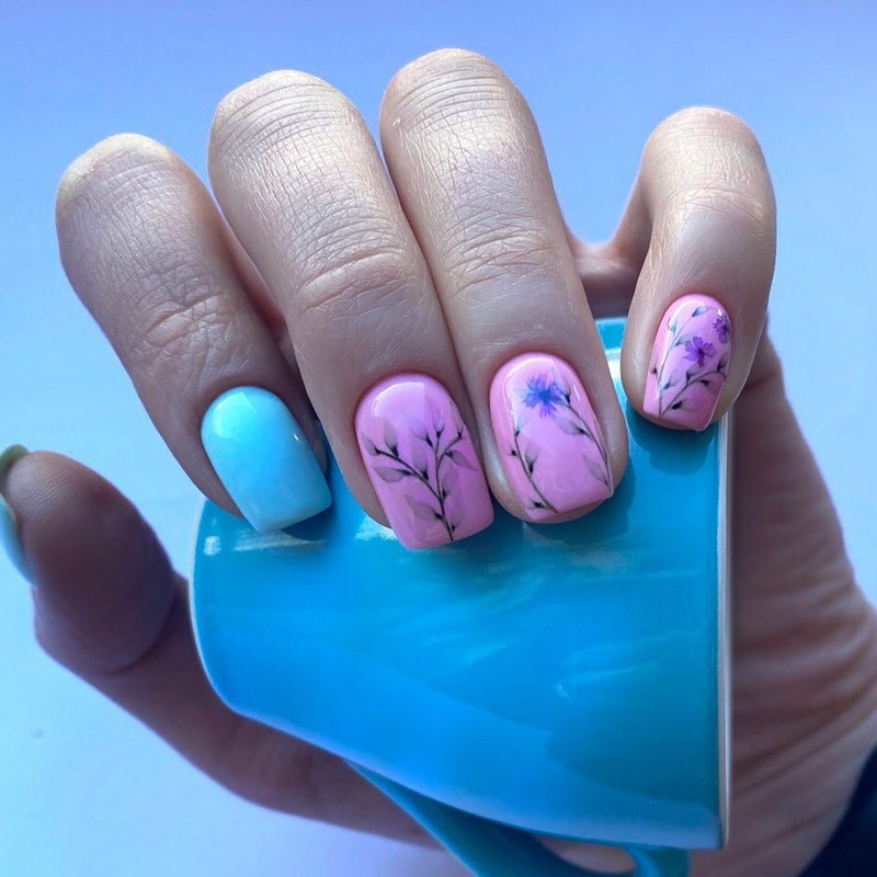 Цветочный маникюр 2026: фото, идеи маникюра с цветами