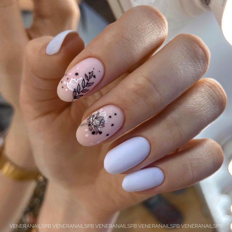 Цветочный маникюр 2026: фото, идеи маникюра с цветами