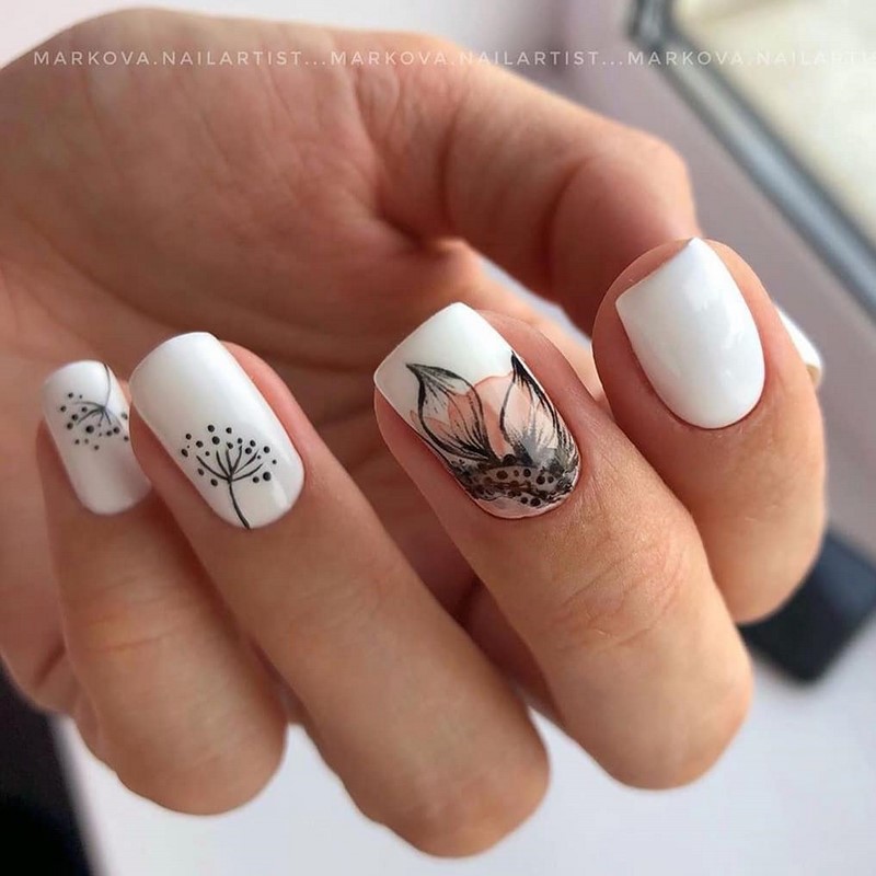 Цветочный маникюр 2026: фото, идеи маникюра с цветами