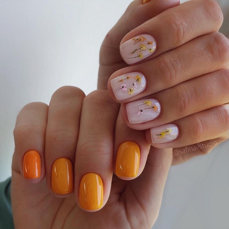 Цветочный маникюр 2026: фото, идеи маникюра с цветами