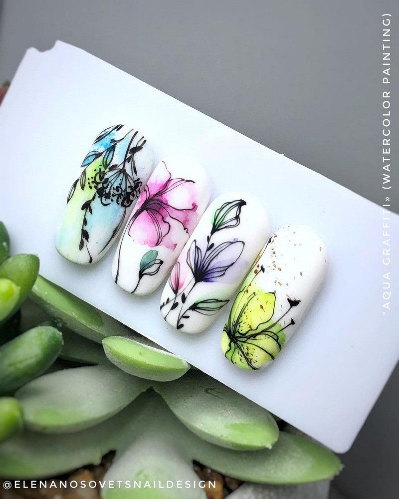 Цветочный маникюр 2026: фото, идеи маникюра с цветами