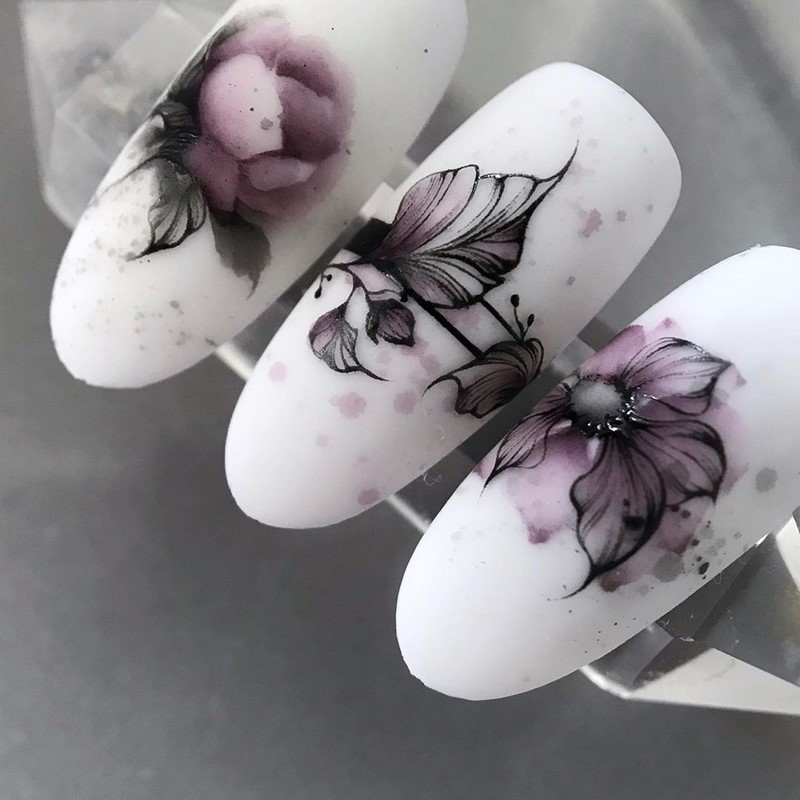 Цветочный маникюр 2026: фото, идеи маникюра с цветами