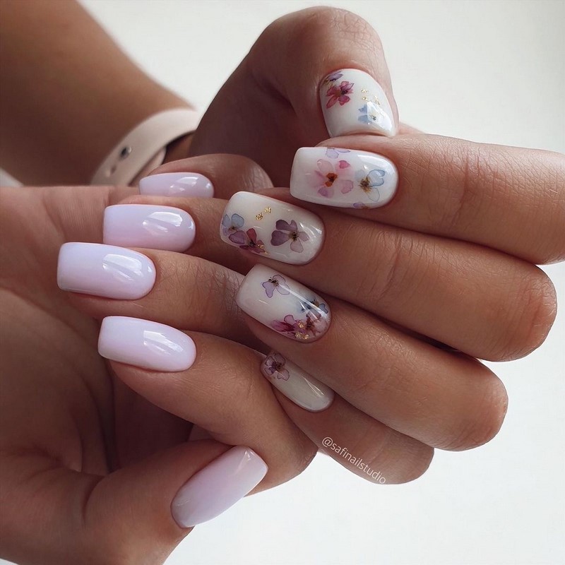 Цветочный маникюр 2026: фото, идеи маникюра с цветами