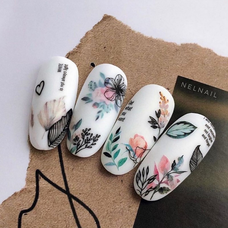 Цветочный маникюр 2026: фото, идеи маникюра с цветами