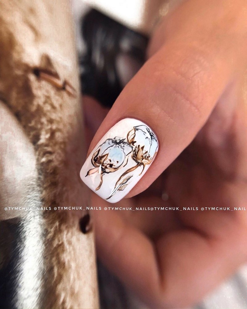 Цветочный маникюр 2026: фото, идеи маникюра с цветами