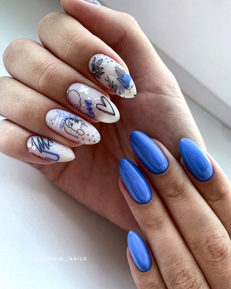 Стильный синий маникюр 2026: идеи, новинки, тенденции