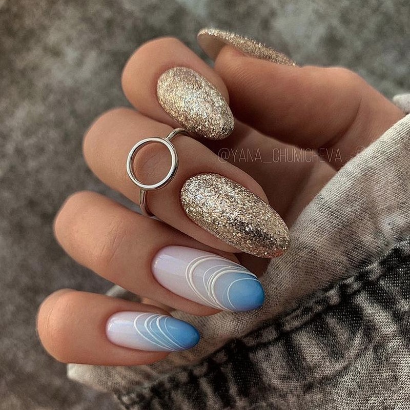 Золотой маникюр 2026 – бесподобные дизайны «золотых» ногтей с фото-примерами